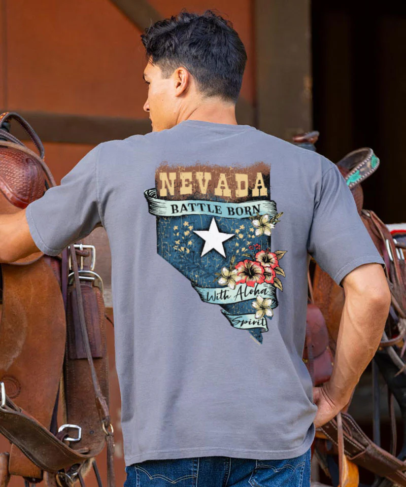 Nevada With Aloha - Crater Dyed® Short Sleeve Crewneck T-Shirt - Image 2