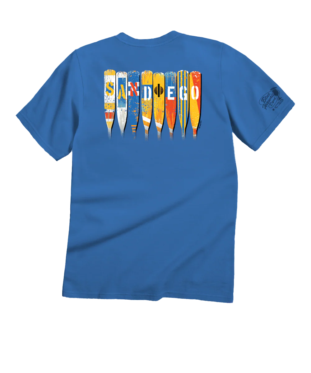 Oars - Blue Hawaii Dyed Short Sleeve Crewneck T-Shirt