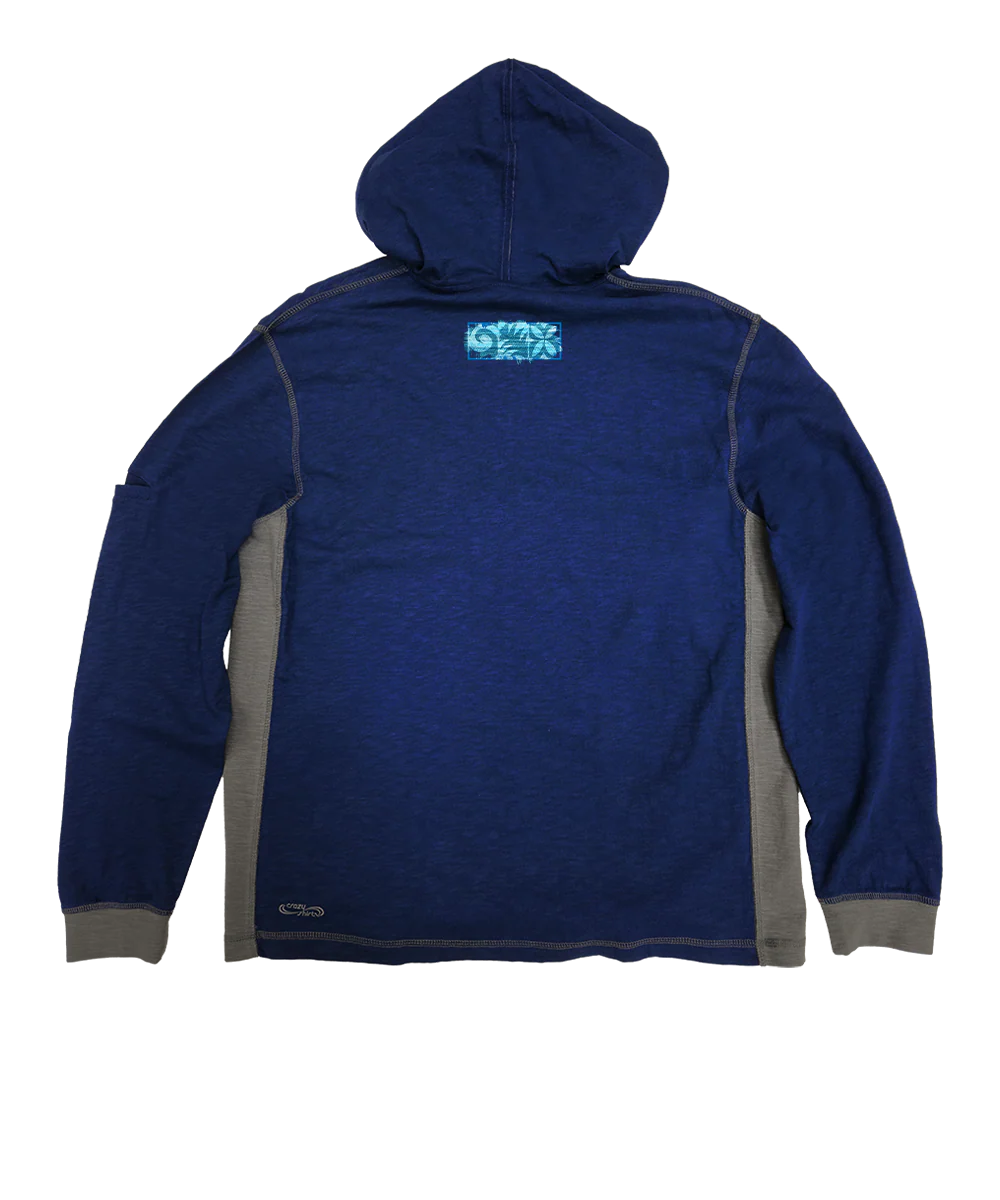 Ocean Soul - Midnight/Gray Long Sleeve Longboard Hooded Tee - Image 4