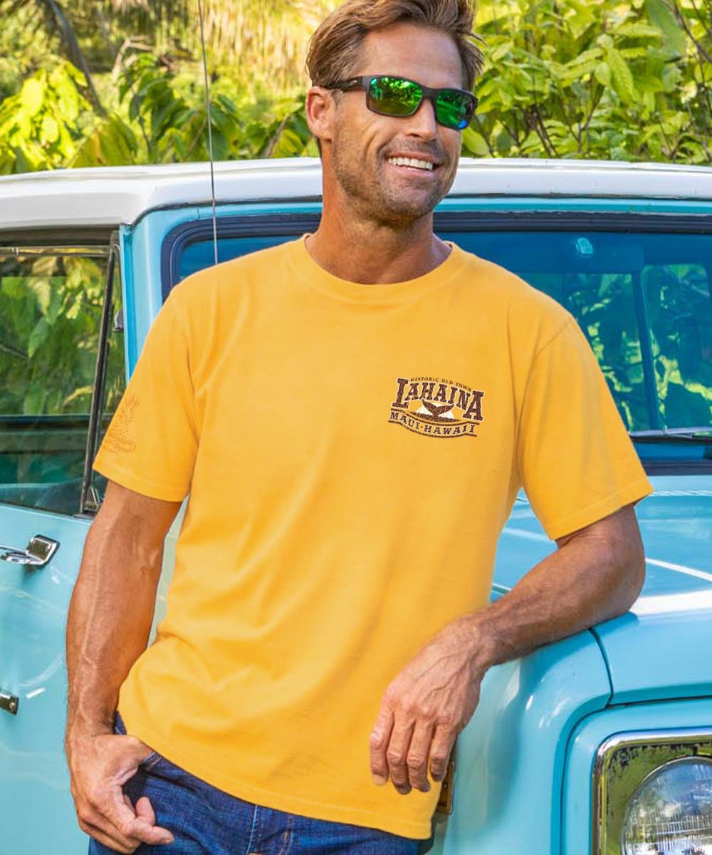 Old Town Lahaina - Pineapple Dyed Short Sleeve Crewneck T-Shirt - Image 3