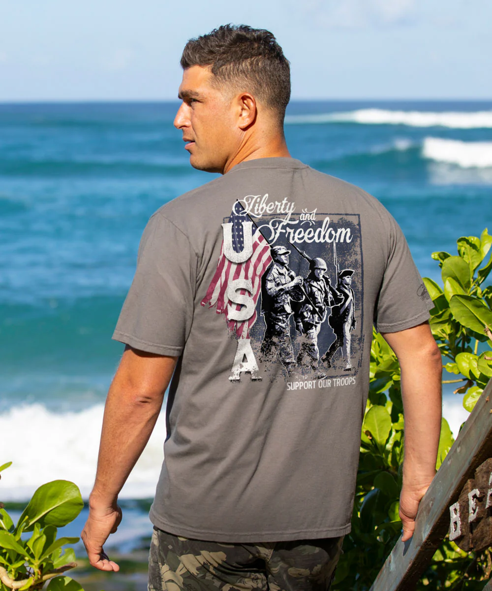 Our Troops - Crater Dyed® Short Sleeve Crewneck T-Shirt - Image 2