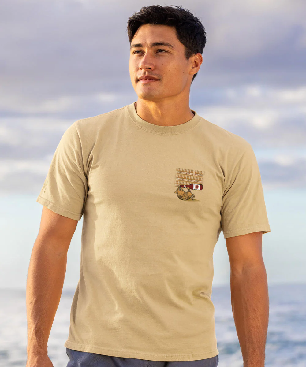 Pabst Lone Star 100 Bottles - Beer Dyed Short Sleeve Crewneck T-Shirt - Image 3