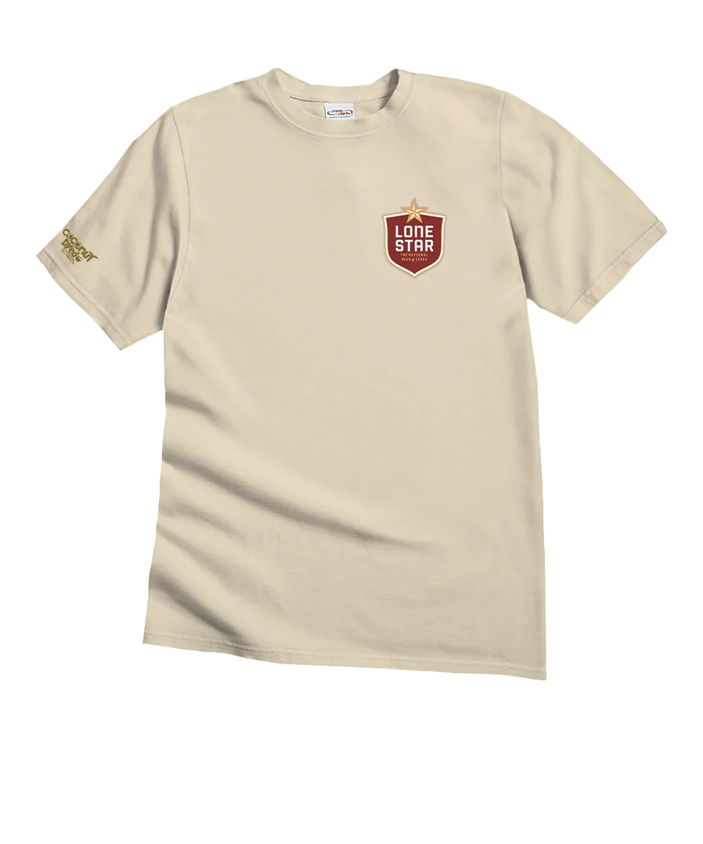Pabst Lone Star Map - Coconut Dyed Short Sleeve Crewneck T-Shirt - Image 4