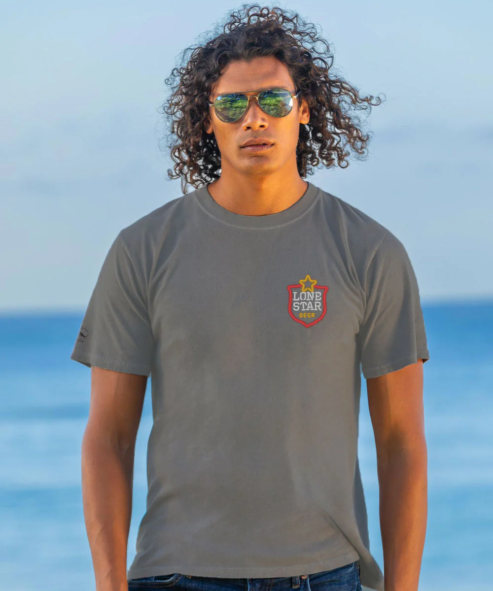 Pabst Lone Star Neon - Crater Dyed® Short Sleeve Crewneck T-Shirt - Image 3