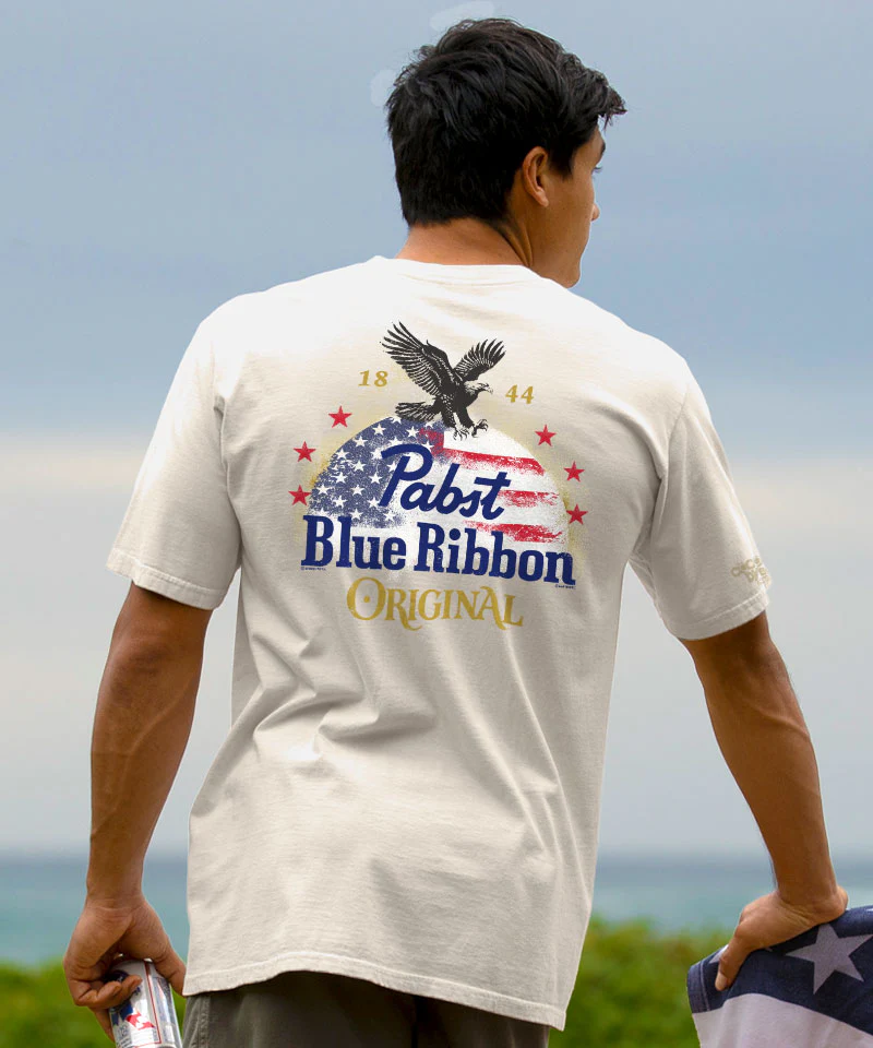 Pabst Pabst Eagle 1844 - Coconut Dyed Short Sleeve Crewneck T-Shirt - Image 2