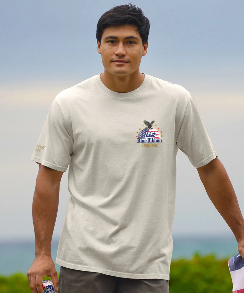 Pabst Pabst Eagle 1844 - Coconut Dyed Short Sleeve Crewneck T-Shirt - Image 3