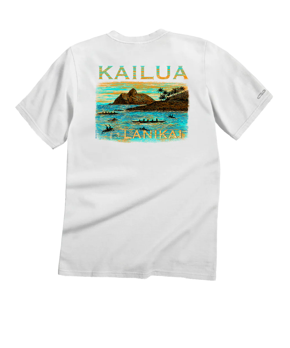 Paddle To Lanikai - White Short Sleeve Crewneck T-Shirt