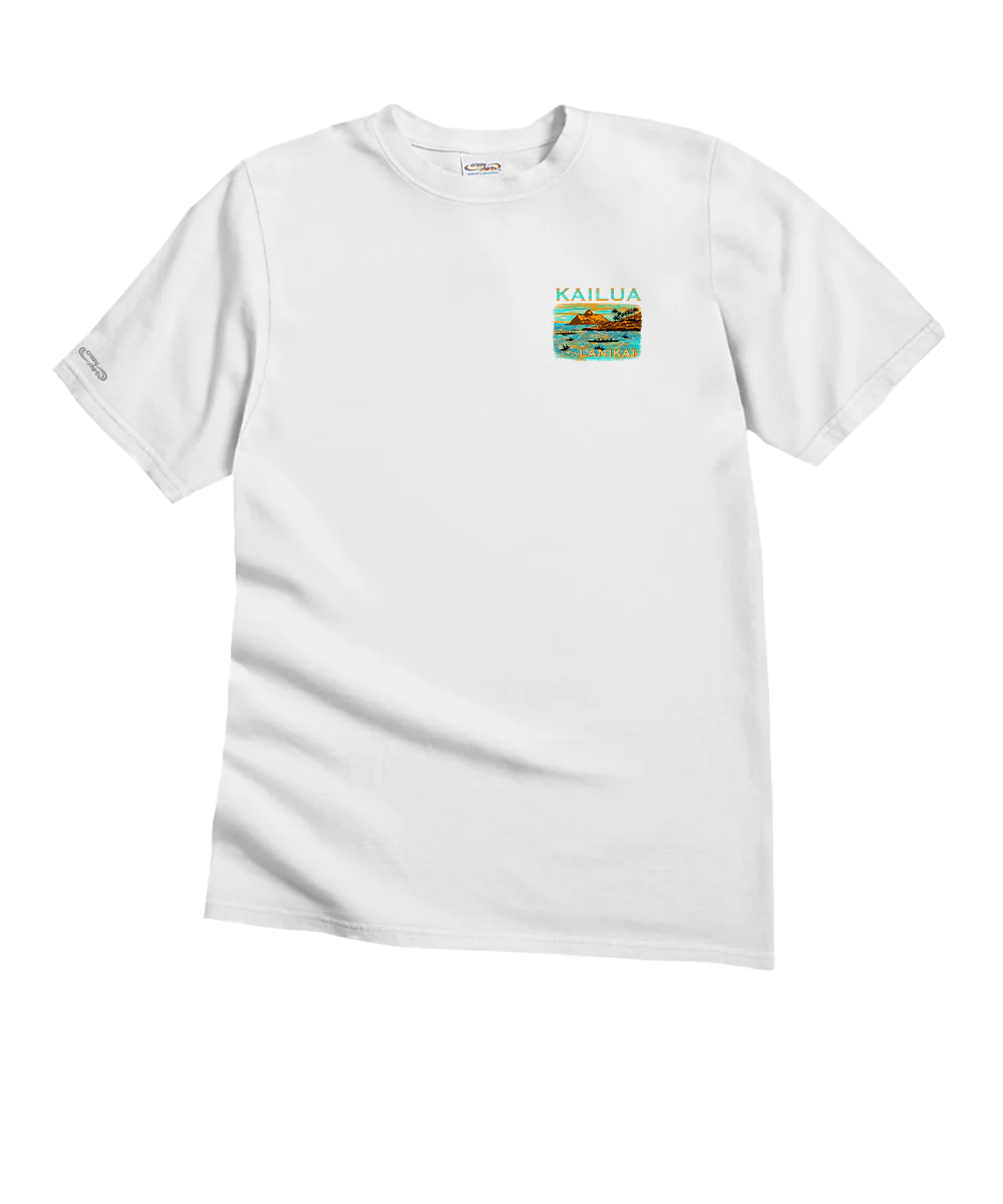 Paddle To Lanikai - White Short Sleeve Crewneck T-Shirt - Image 4