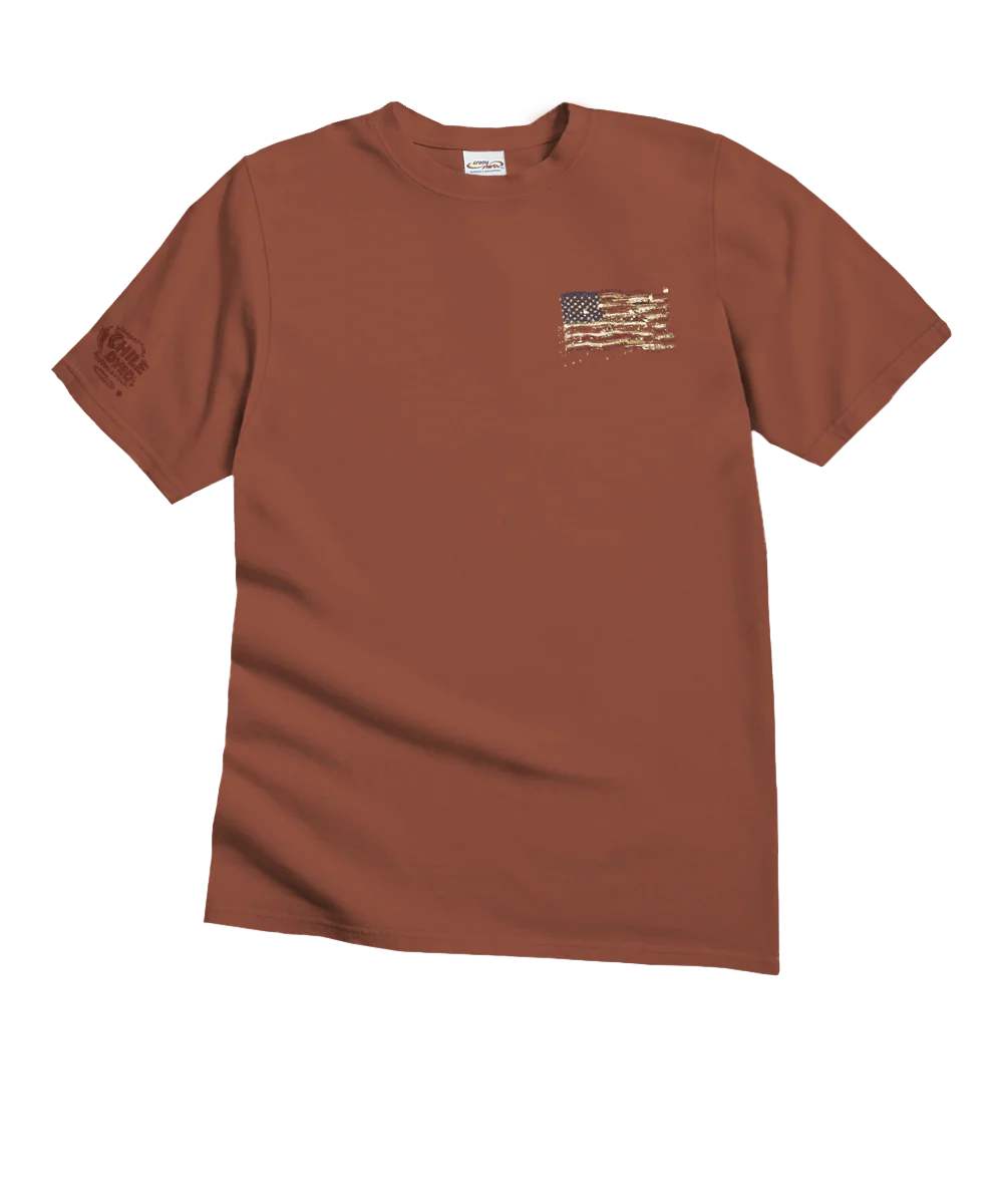 Painted Flag - Chile Dyed Short Sleeve Crewneck T-Shirt - Image 4