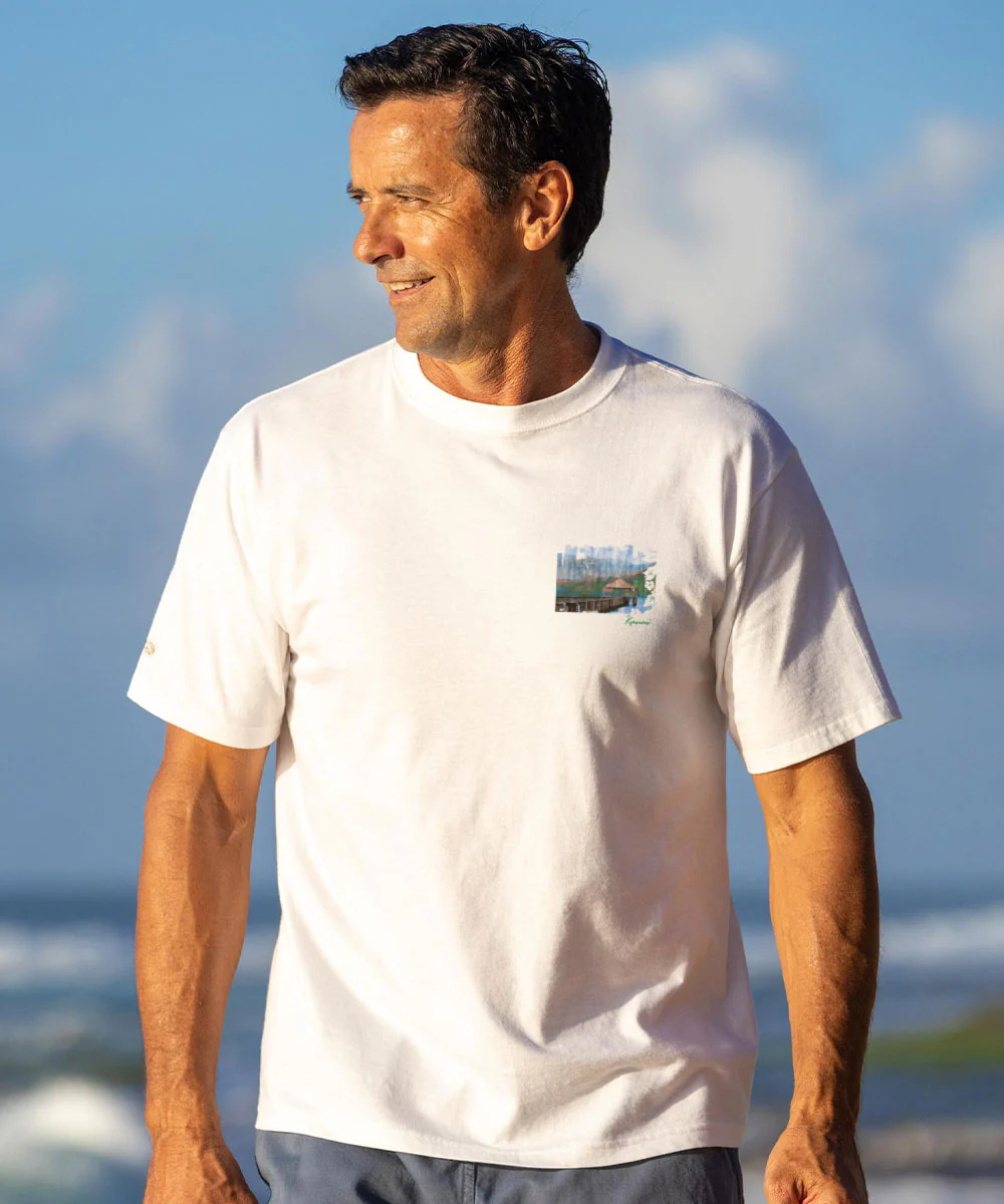 Painted Hanalei - White Short Sleeve Crewneck T-Shirt - Image 3