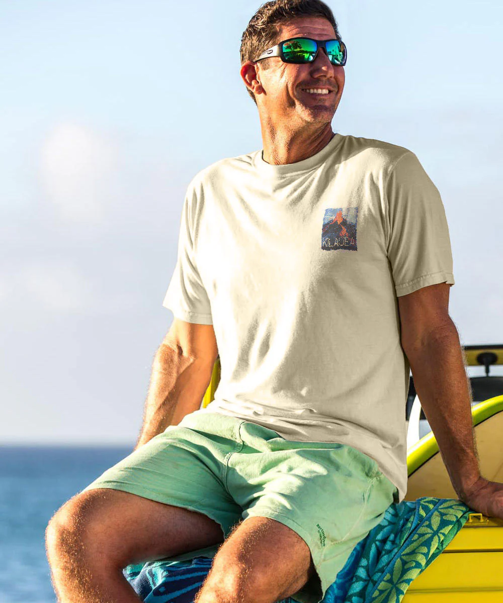 Painted Kilauea Flow - Coconut Short Sleeve Crewneck T-Shirt - Image 3