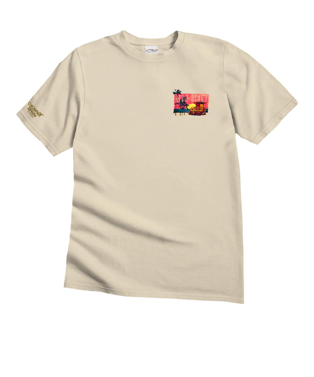 Painted Lido Beach - Coconut Dyed Short Sleeve Crewneck T-Shirt - Image 4
