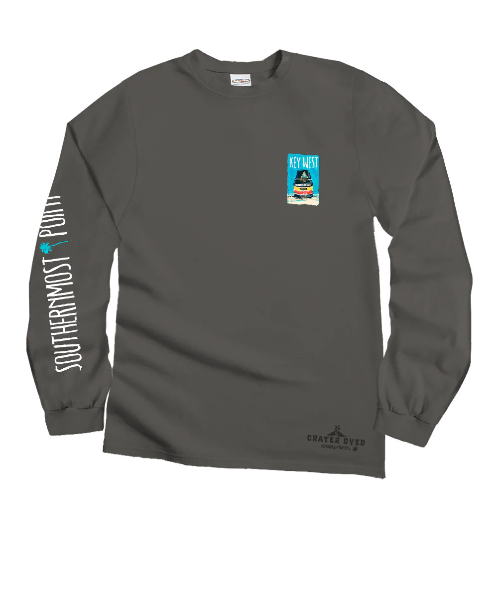 Painted Point - Crater Dyed® Long Sleeve Crewneck T-Shirt - Image 4