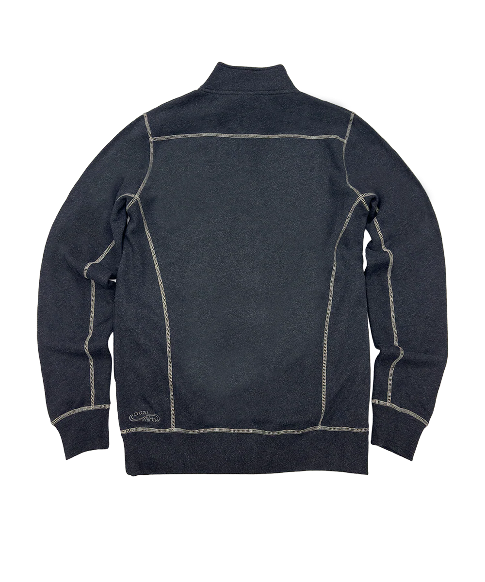 Painted Sails - Charcoal/Heather Long Sleeve Mountain Peak Pullover - Image 4