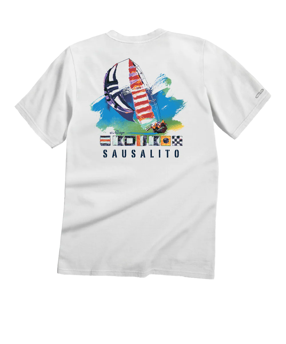 Painted Sails - White Short Sleeve Crewneck T-Shirt