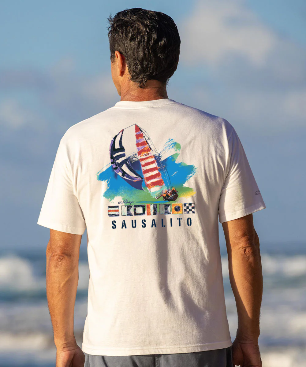 Painted Sails - White Short Sleeve Crewneck T-Shirt - Image 2