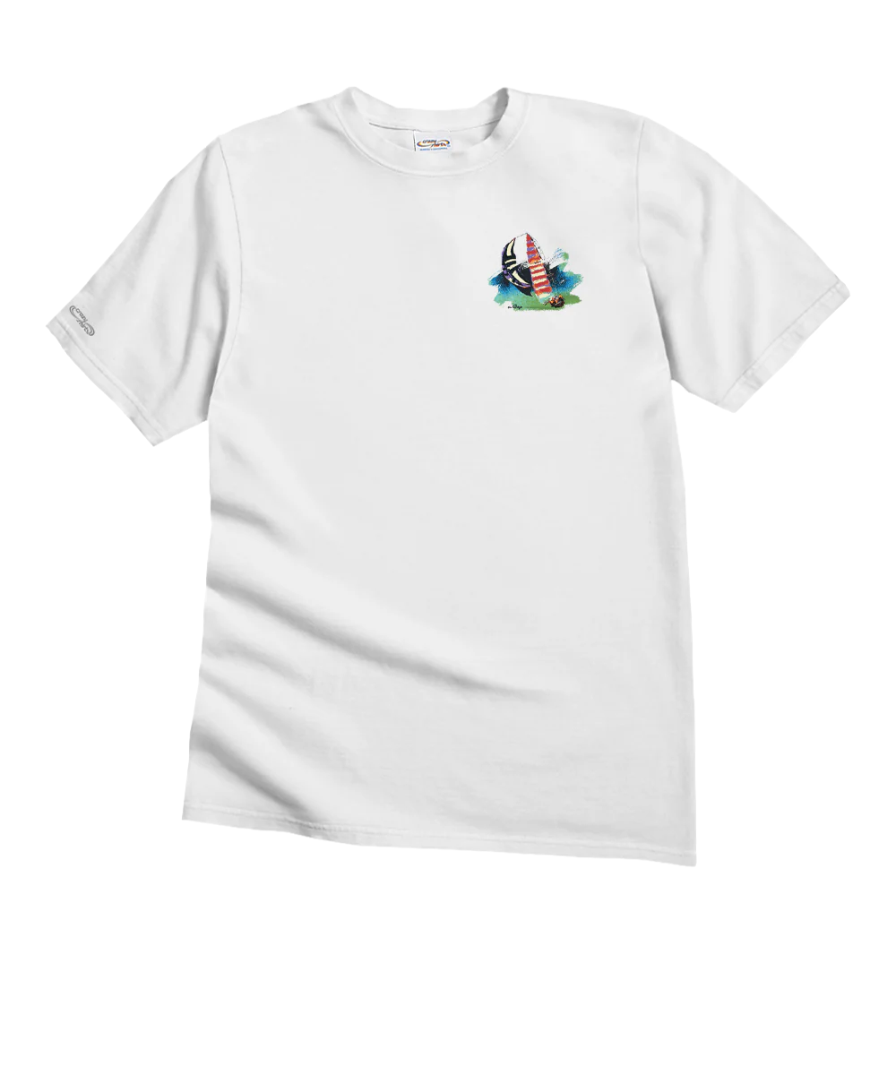 Painted Sails - White Short Sleeve Crewneck T-Shirt - Image 4