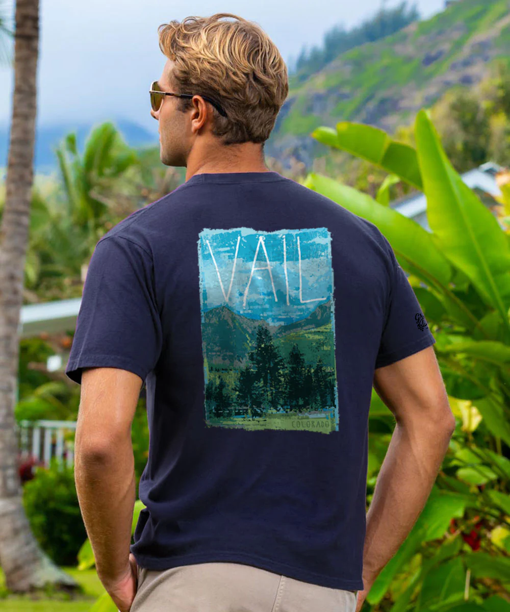 Painted Summer Vail - Grape Dyed Short Sleeve Crewneck T-Shirt - Image 2