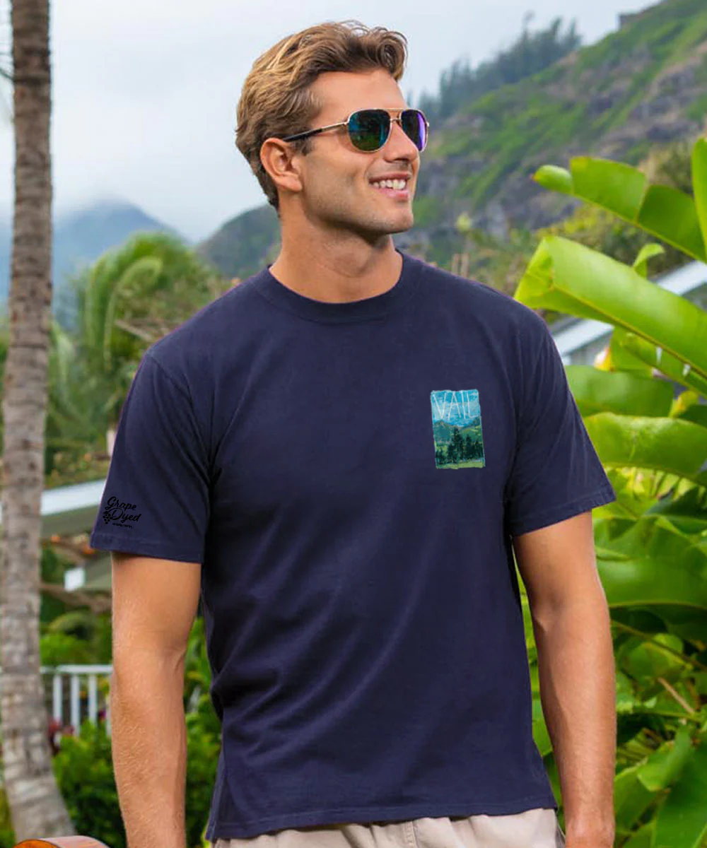 Painted Summer Vail - Grape Dyed Short Sleeve Crewneck T-Shirt - Image 3