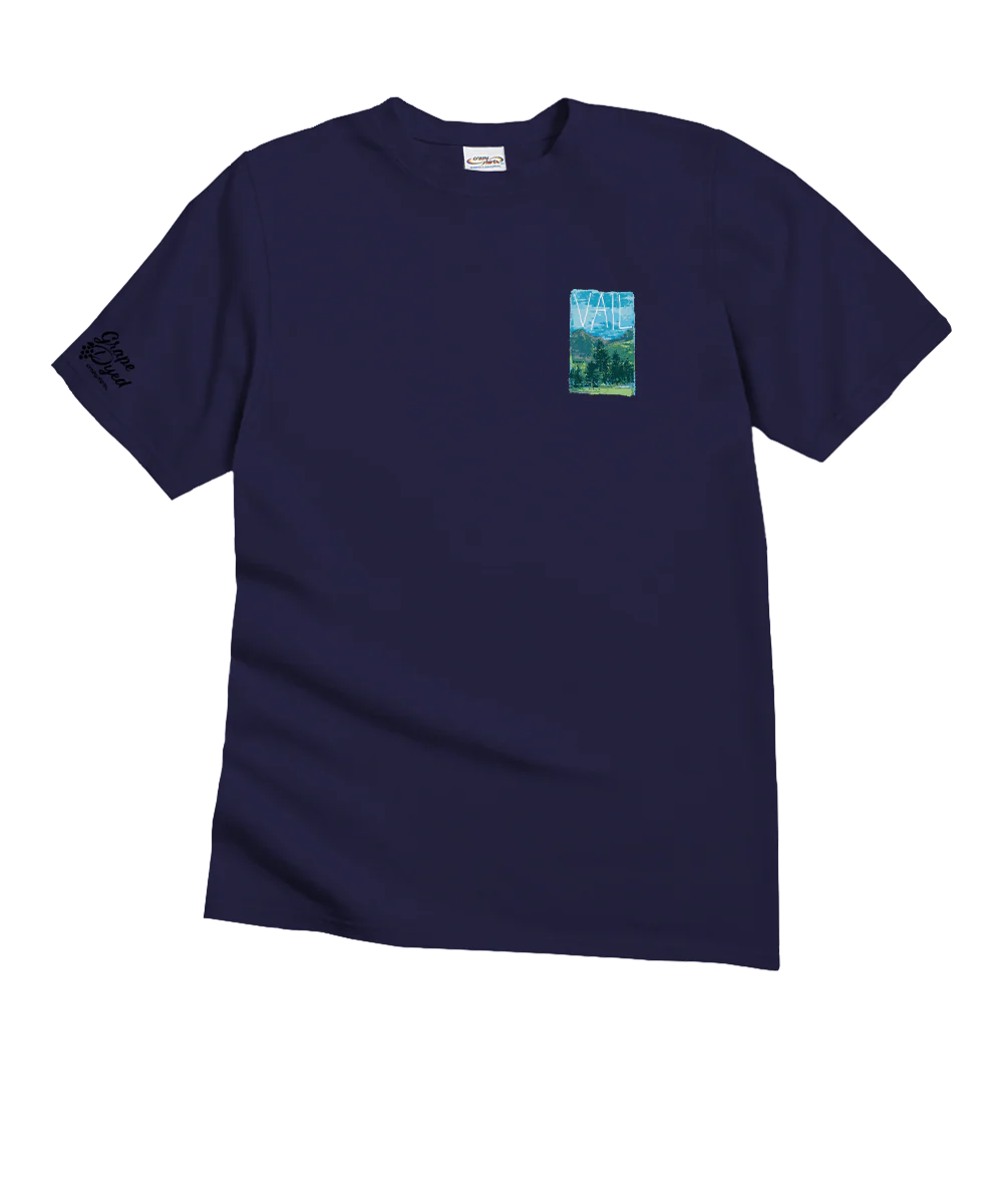 Painted Summer Vail - Grape Dyed Short Sleeve Crewneck T-Shirt - Image 4