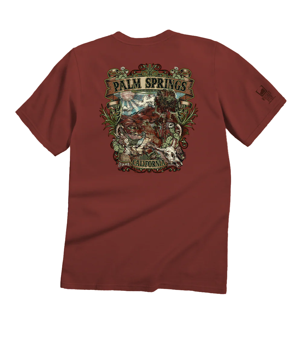 Palm Springs Etch - Whiskey Dyed Short Sleeve Crewneck T-Shirt