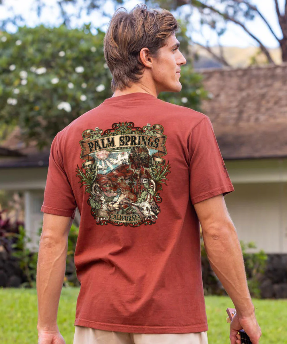 Palm Springs Etch - Whiskey Dyed Short Sleeve Crewneck T-Shirt - Image 2
