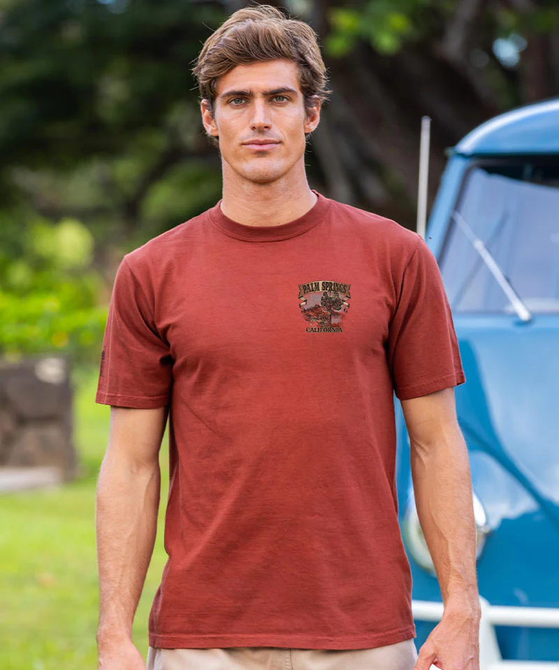 Palm Springs Etch - Whiskey Dyed Short Sleeve Crewneck T-Shirt - Image 3