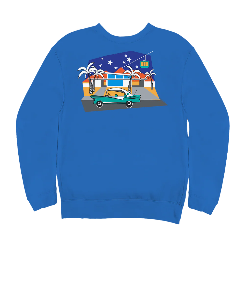 Palm Springs Style - Blue Hawaii Dyed Long Sleeve Sweatshirt