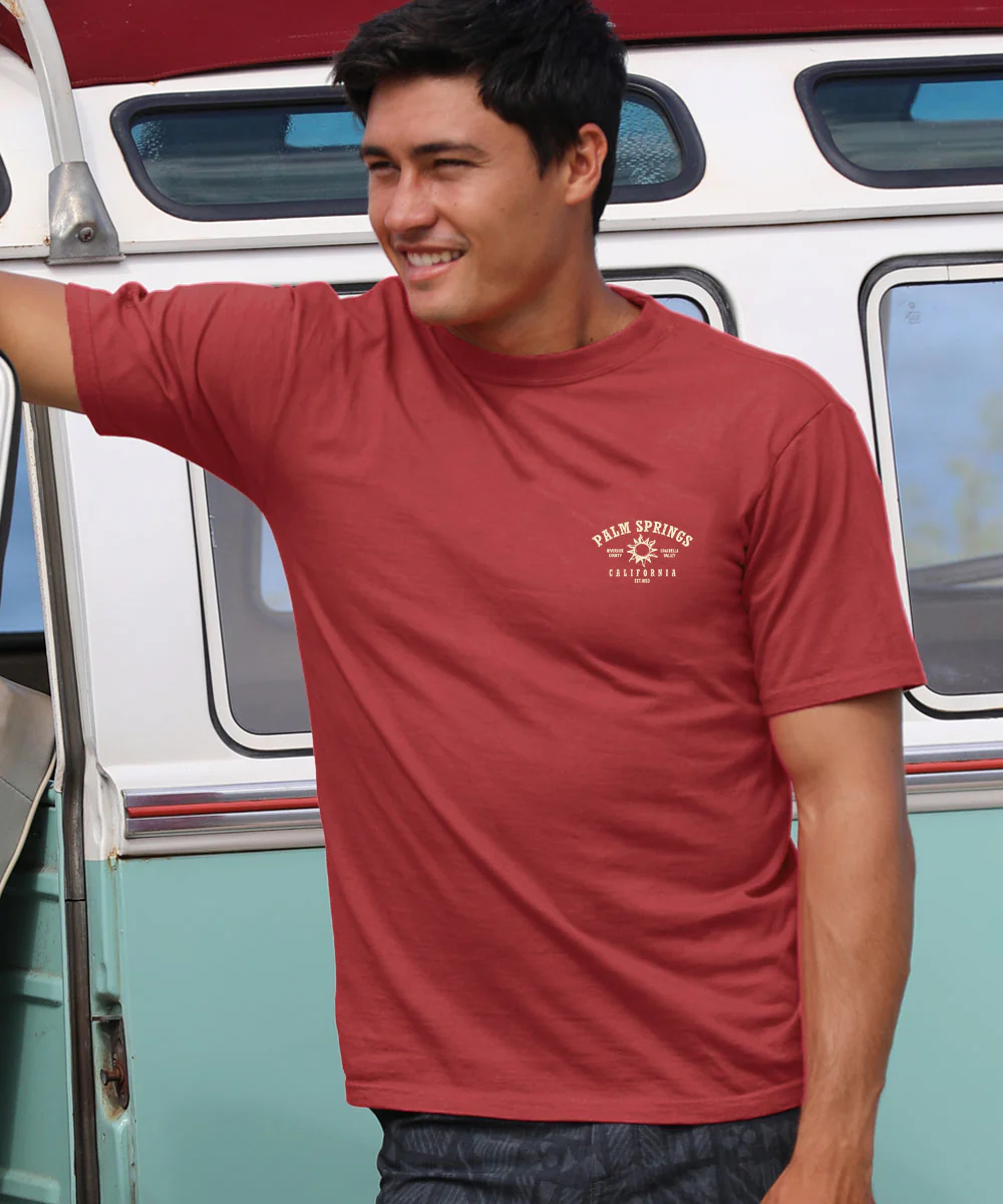 Pangea - Paradise Red Dyed Short Sleeve Crewneck T-Shirt - Image 3
