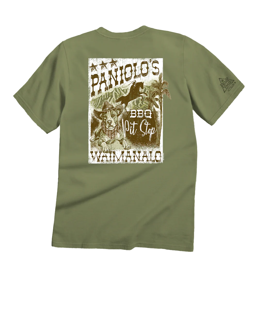 Paniolo's Pit Stop - Hemp Dyed Short Sleeve Crewneck T-Shirt