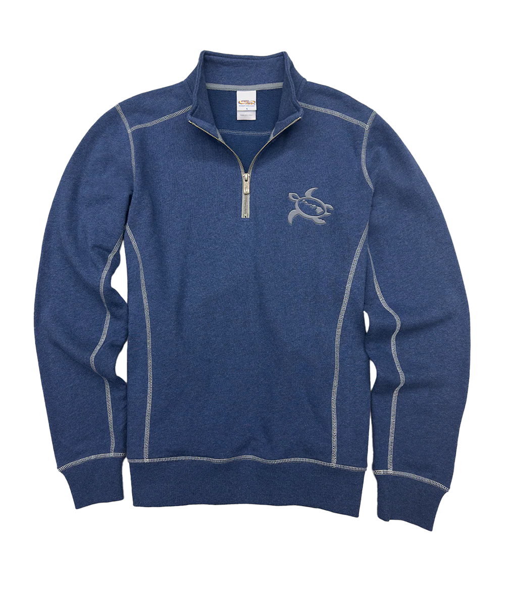 Paradise Honu - Blue Heather Long Sleeve Mountain Peak Pullover