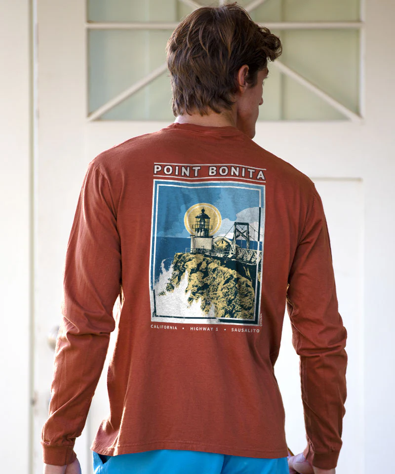 Point Bonita - Whiskey Dyed Long Sleeve Crewneck T-Shirt - Image 2