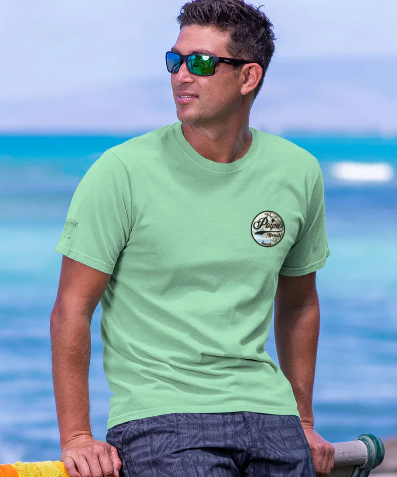 Poipu Beach Cruisin - Key Lime Dyed Short Sleeve Crewneck T-Shirt - Image 3