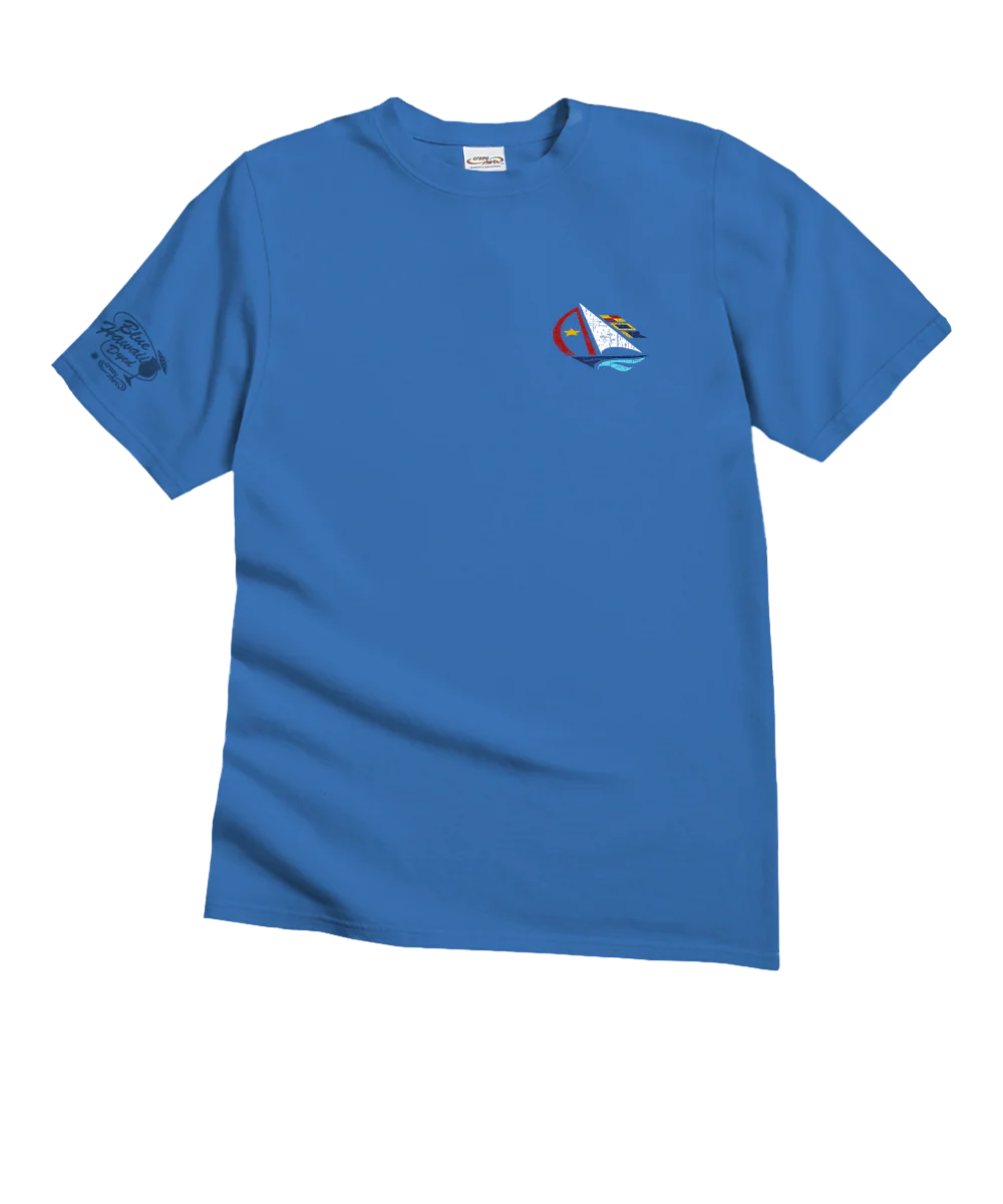Port America - Blue Hawaii Dyed Short Sleeve Crewneck T-Shirt - Image 4