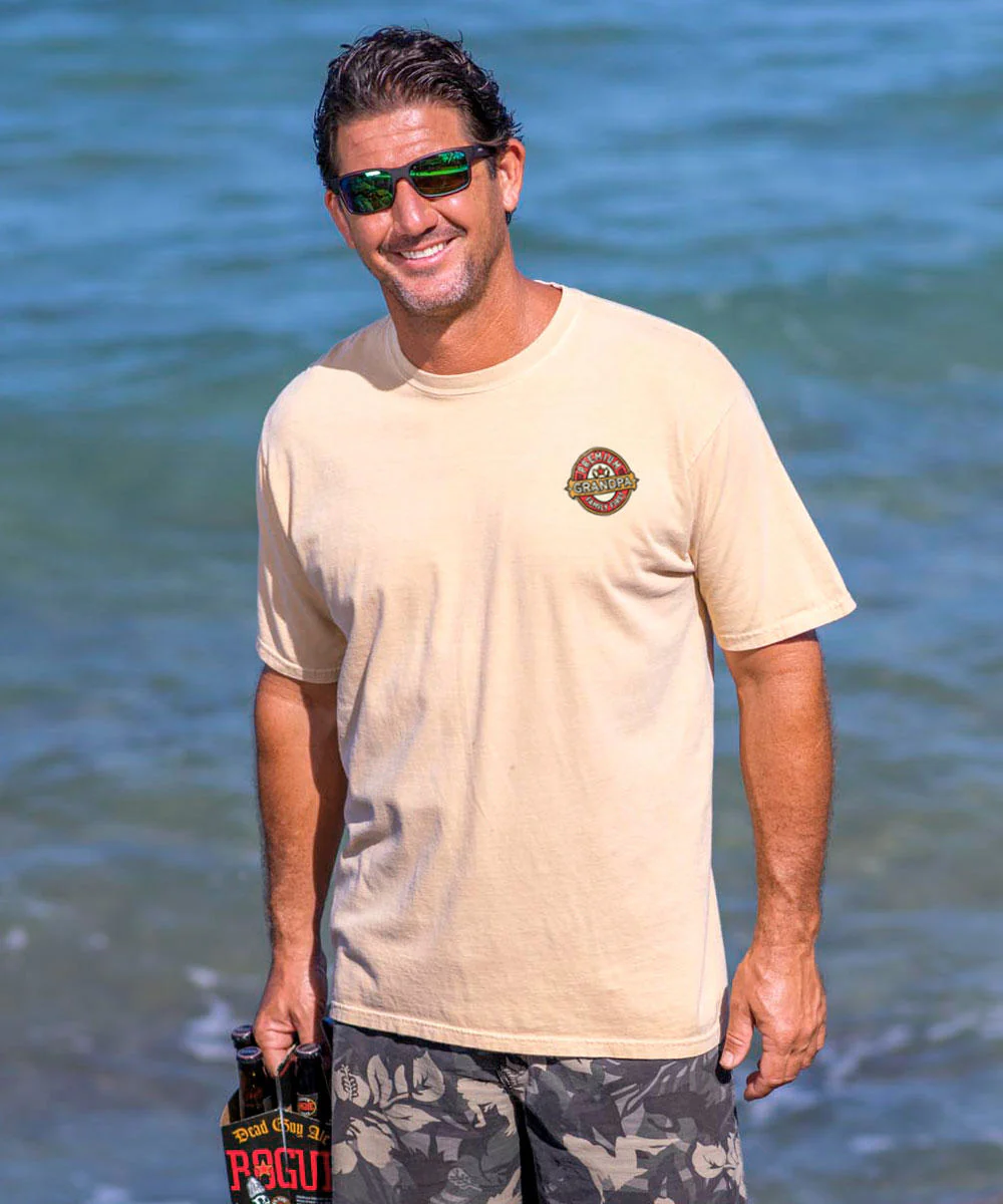 Premium Grandpa - Beer Dyed Short Sleeve Crewneck T-Shirt - Image 3