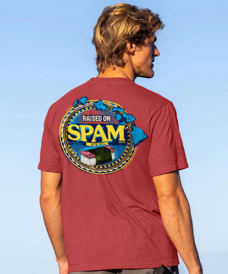 Raised On SPAM® Brand - Paradise Red Dyed Short Sleeve Crewneck T-Shirt - Image 2