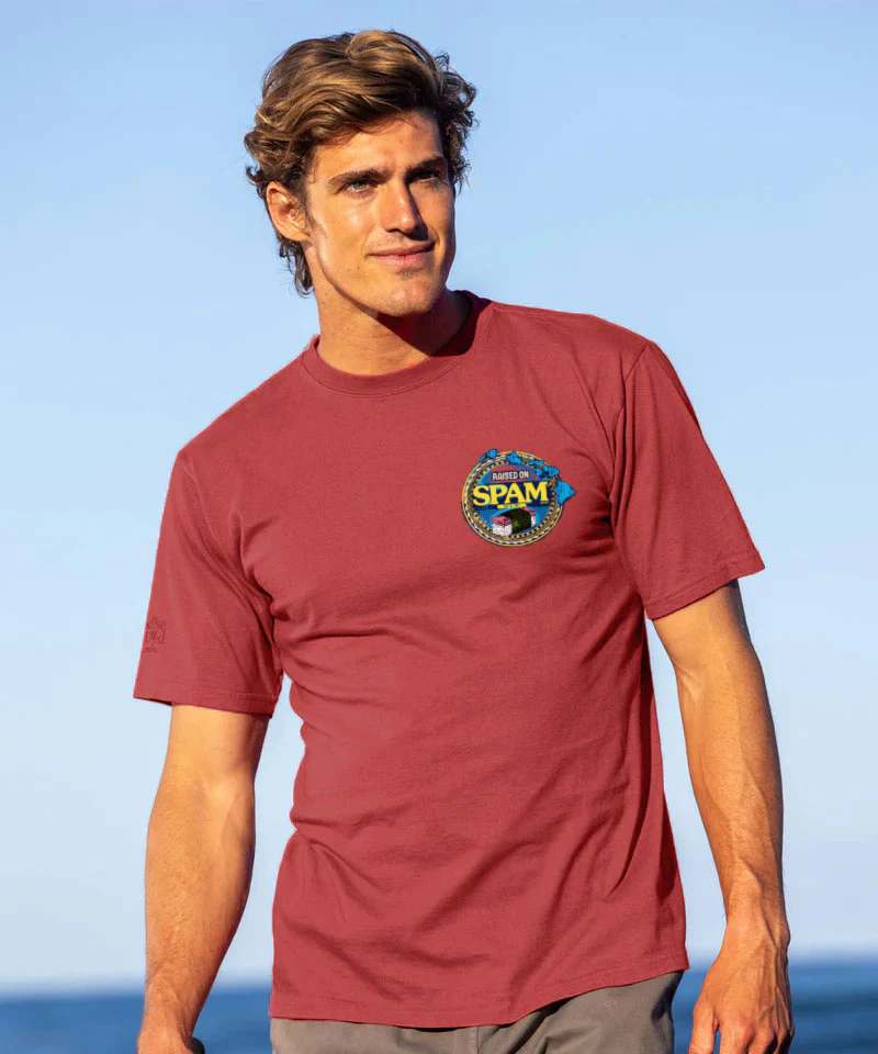 Raised On SPAM® Brand - Paradise Red Dyed Short Sleeve Crewneck T-Shirt - Image 3