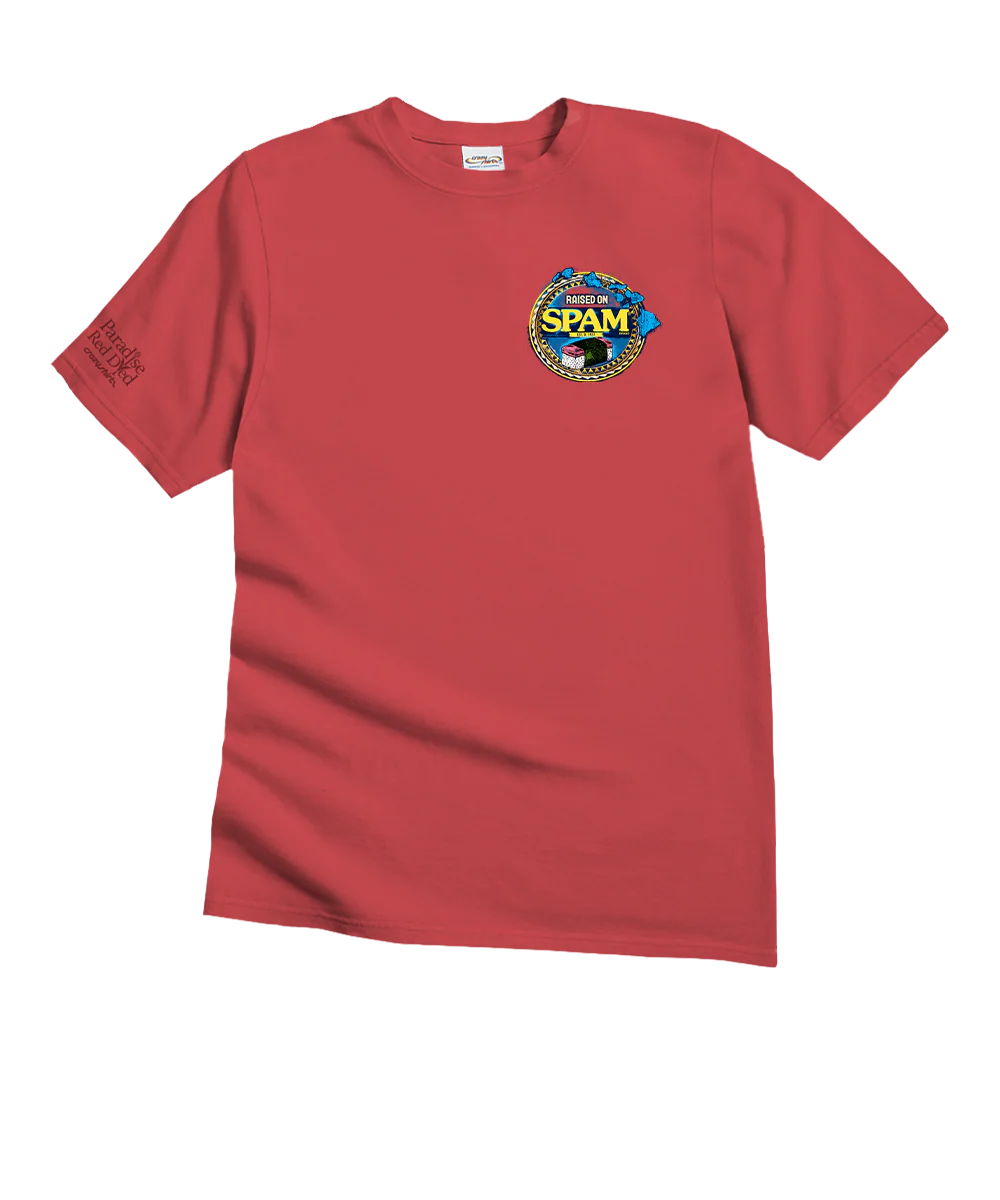 Raised On SPAM® Brand - Paradise Red Dyed Short Sleeve Crewneck T-Shirt - Image 4