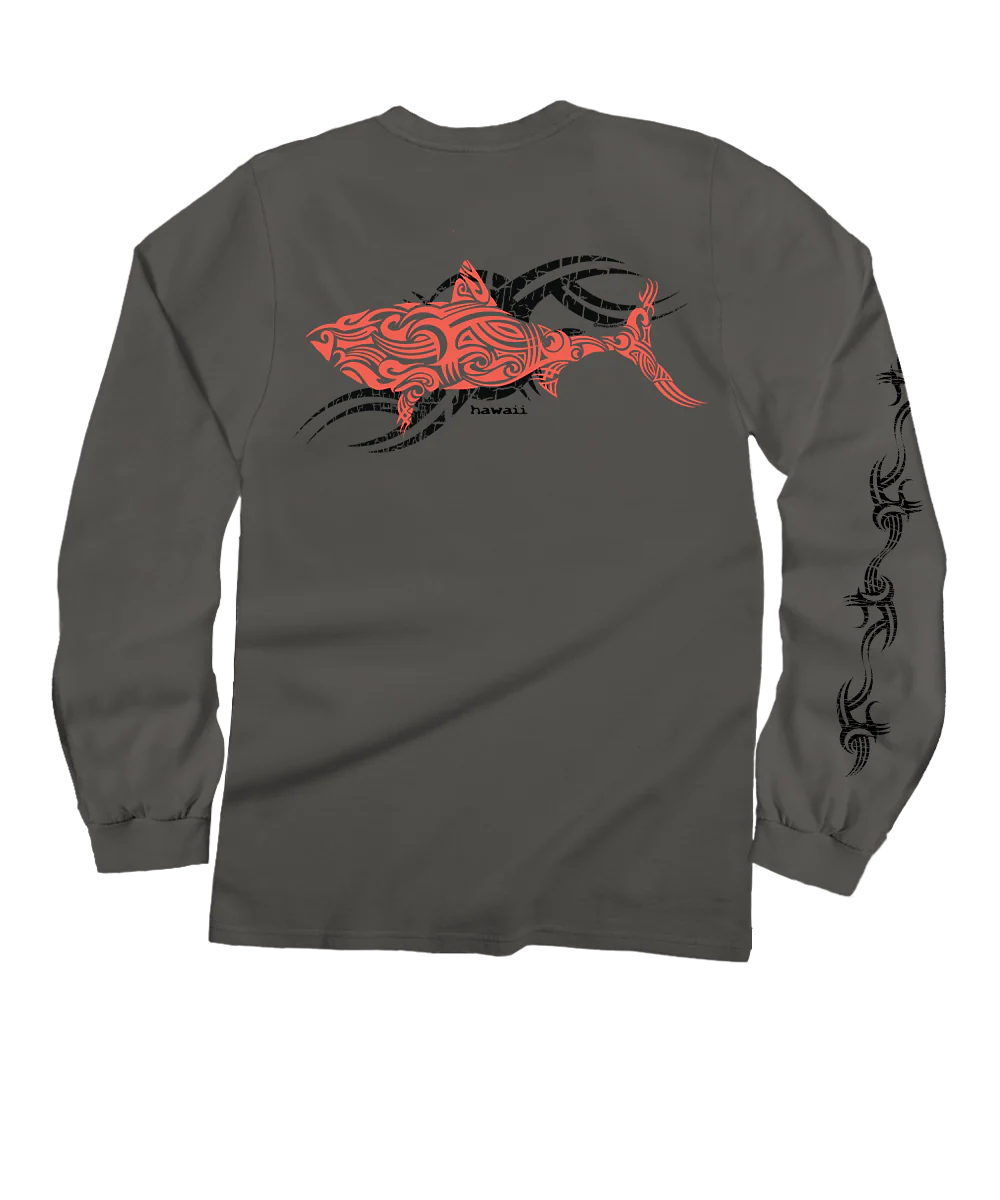 Red Shark - Crater Dyed® Long Sleeve Crewneck T-Shirt