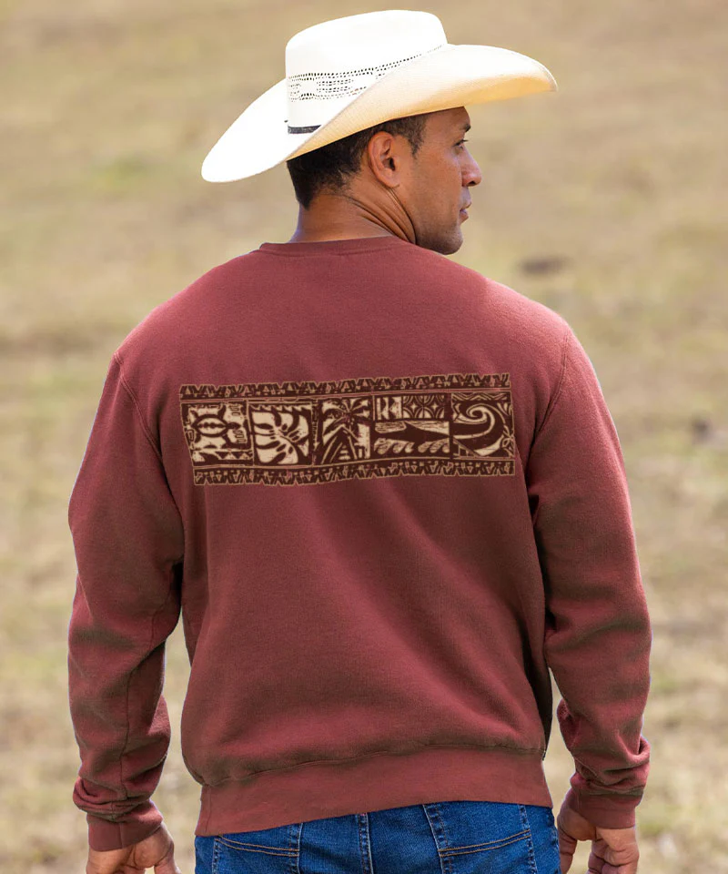 Reef Blue Band - Whiskey Dyed Long Sleeve Sweatshirt - Image 3