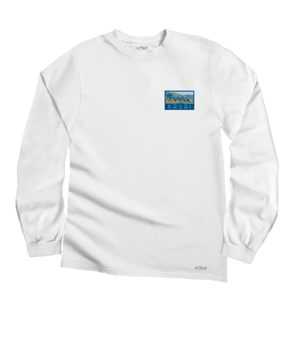 Retro Napali Poster - White Long Sleeve Crewneck T-Shirt - Image 4