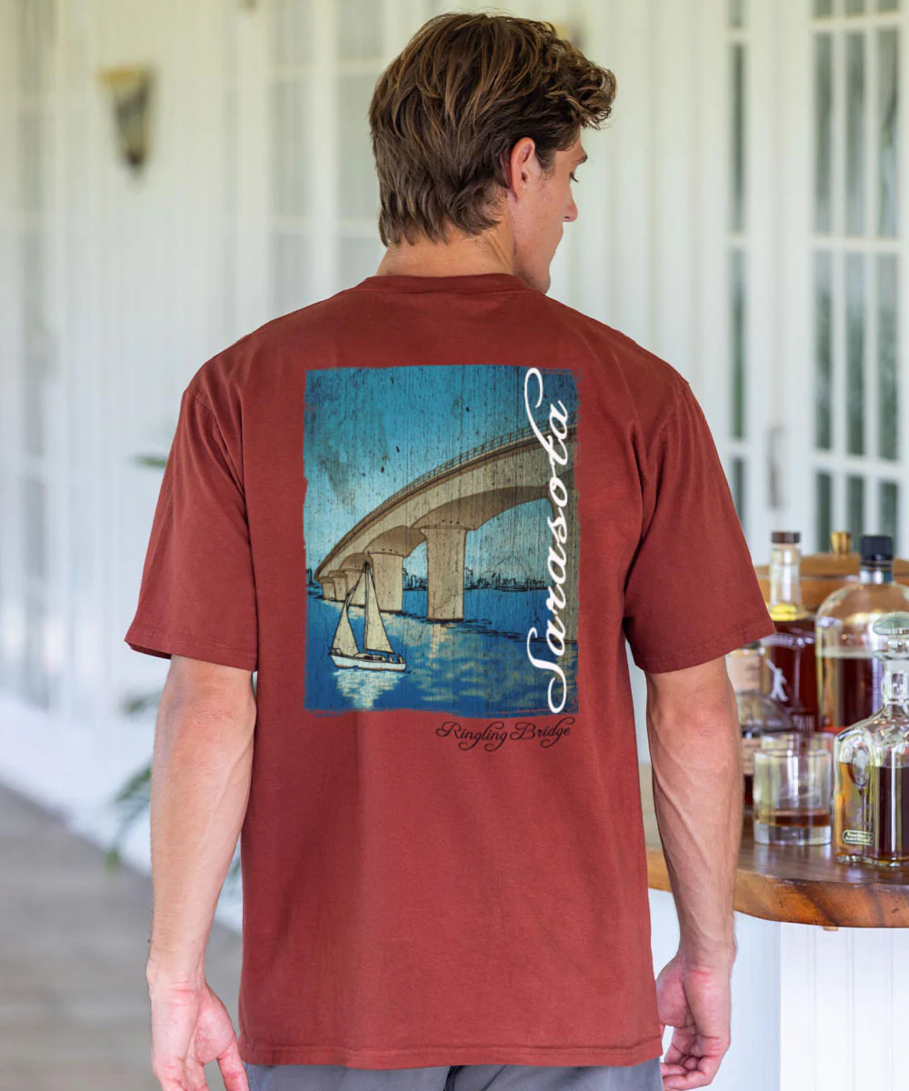 Ringling Sarasota - Whiskey Dyed Short Sleeve Crewneck T-Shirt - Image 2