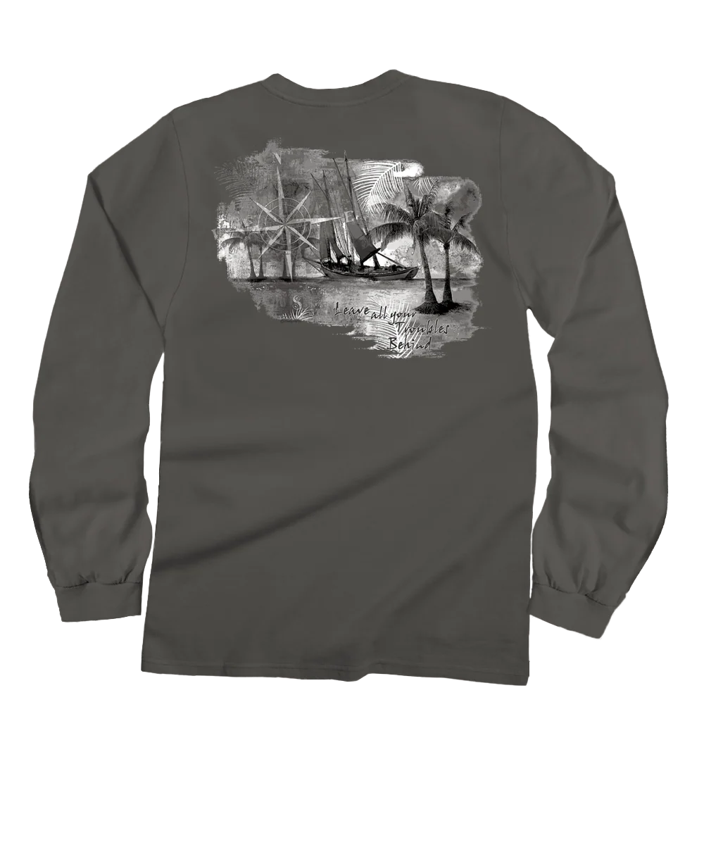 Sail Away - Crater Dyed® Long Sleeve Crewneck T-Shirt
