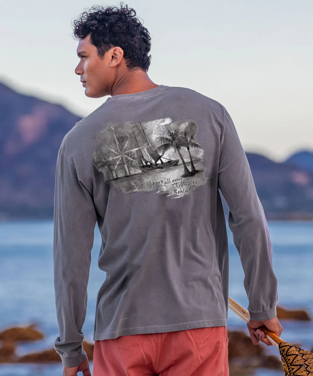 Sail Away - Crater Dyed® Long Sleeve Crewneck T-Shirt - Image 2