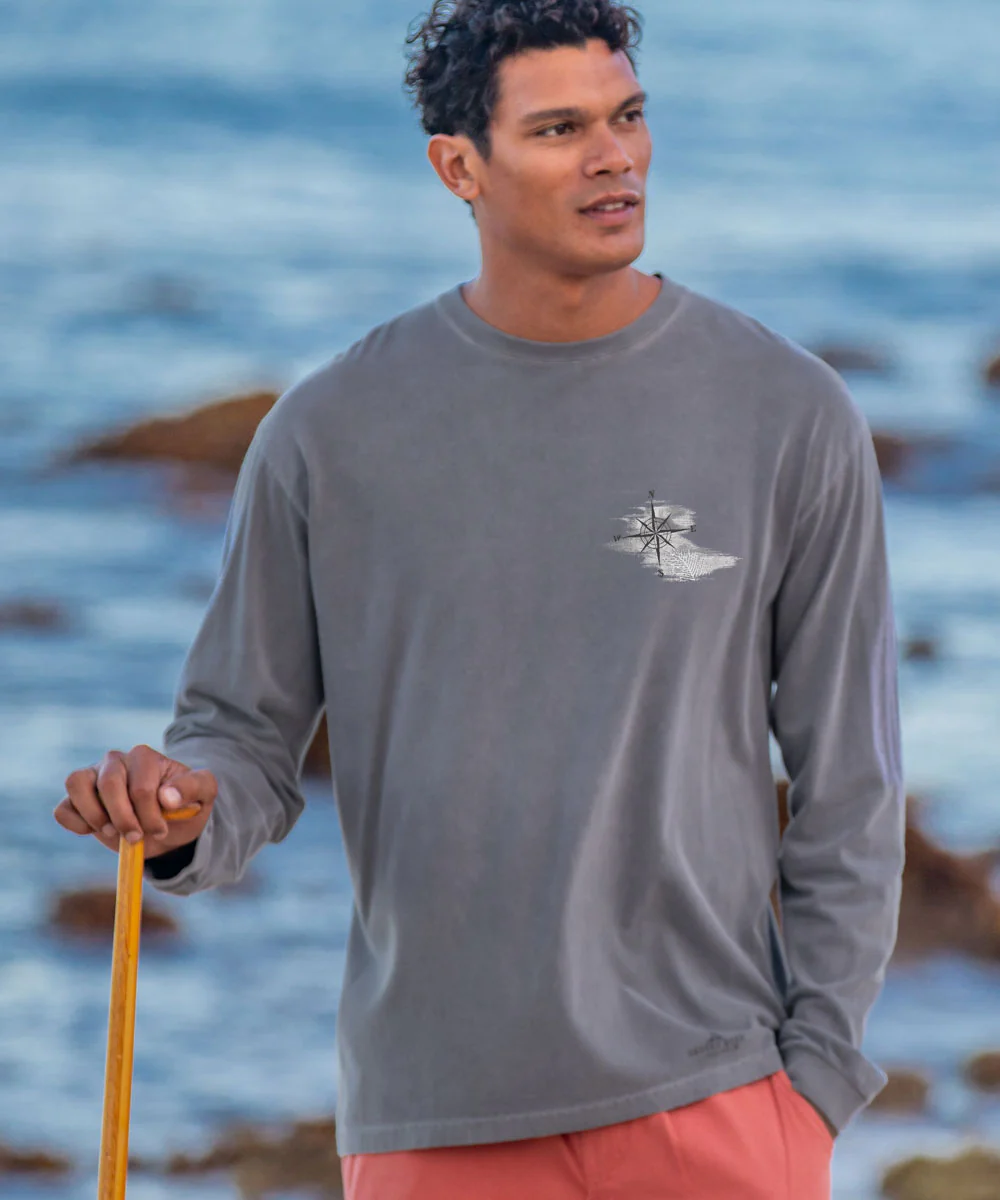 Sail Away - Crater Dyed® Long Sleeve Crewneck T-Shirt - Image 3