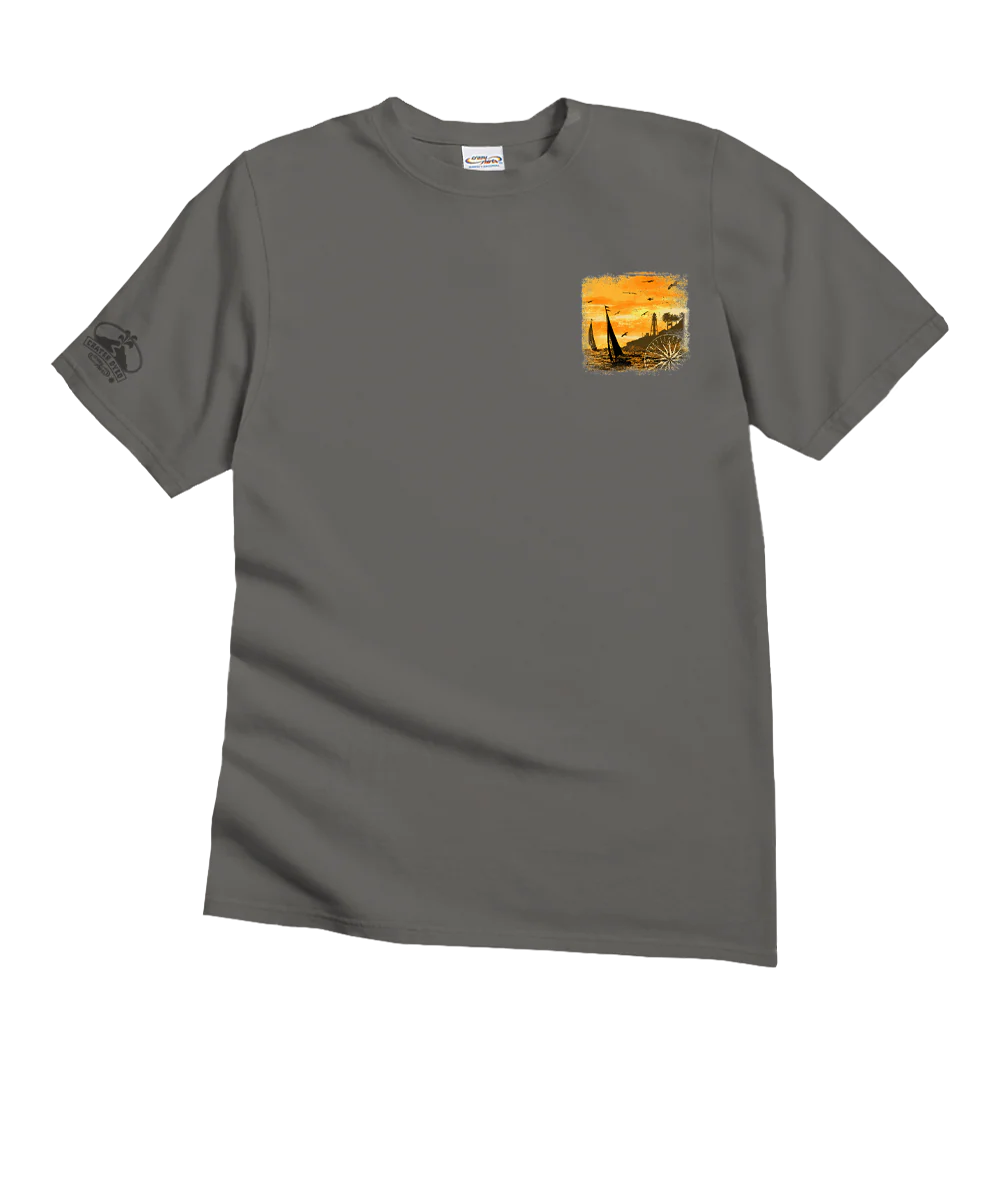 Sailboats - Crater Dyed® Short Sleeve Crewneck T-Shirt - Image 4