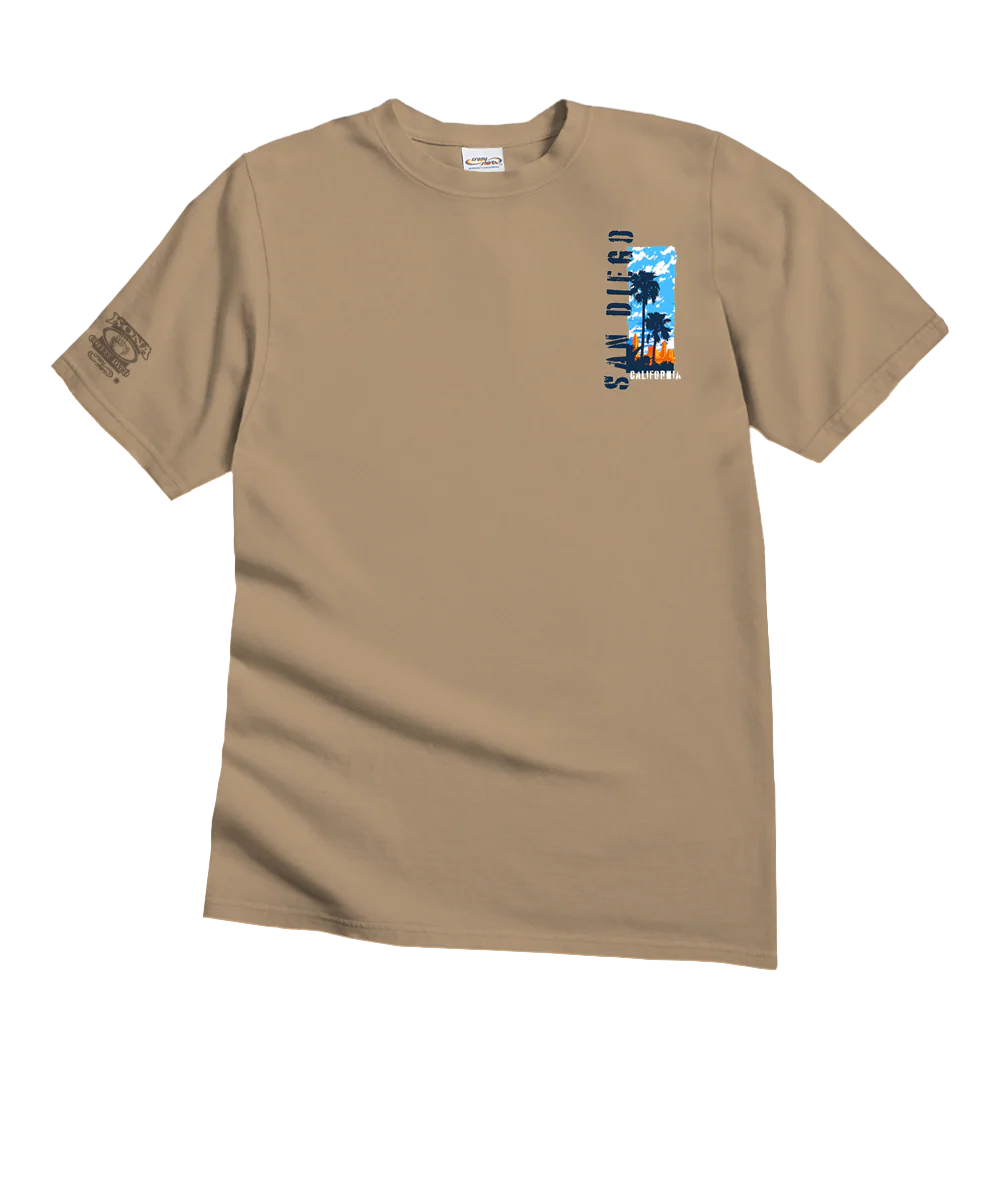 San Diego Collage - Kona Coffee Dyed Short Sleeve Crewneck T-Shirt - Image 4
