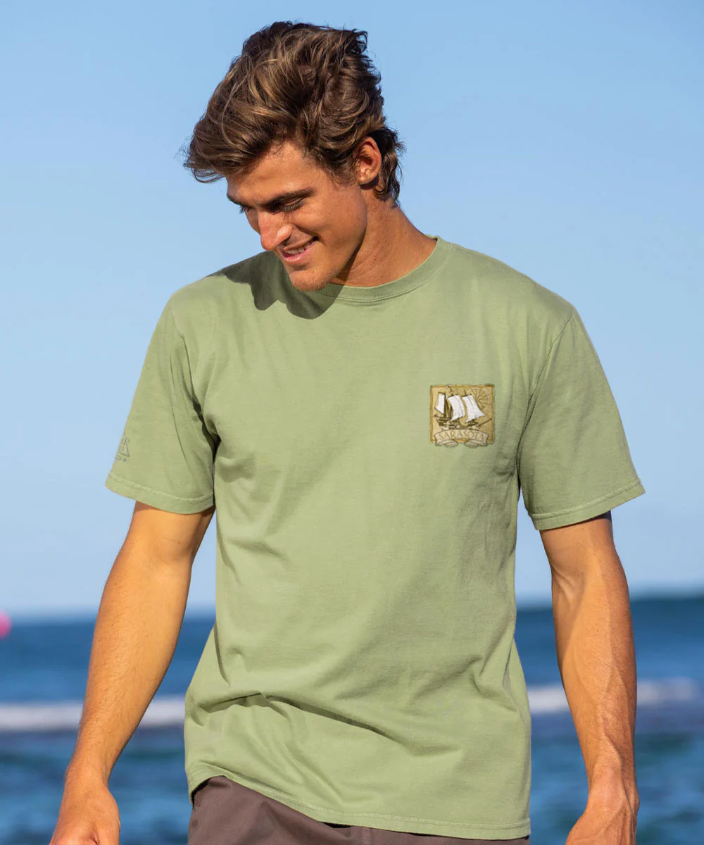 Sarasota Map - Hemp Dyed Short Sleeve Crewneck T-Shirt - Image 3