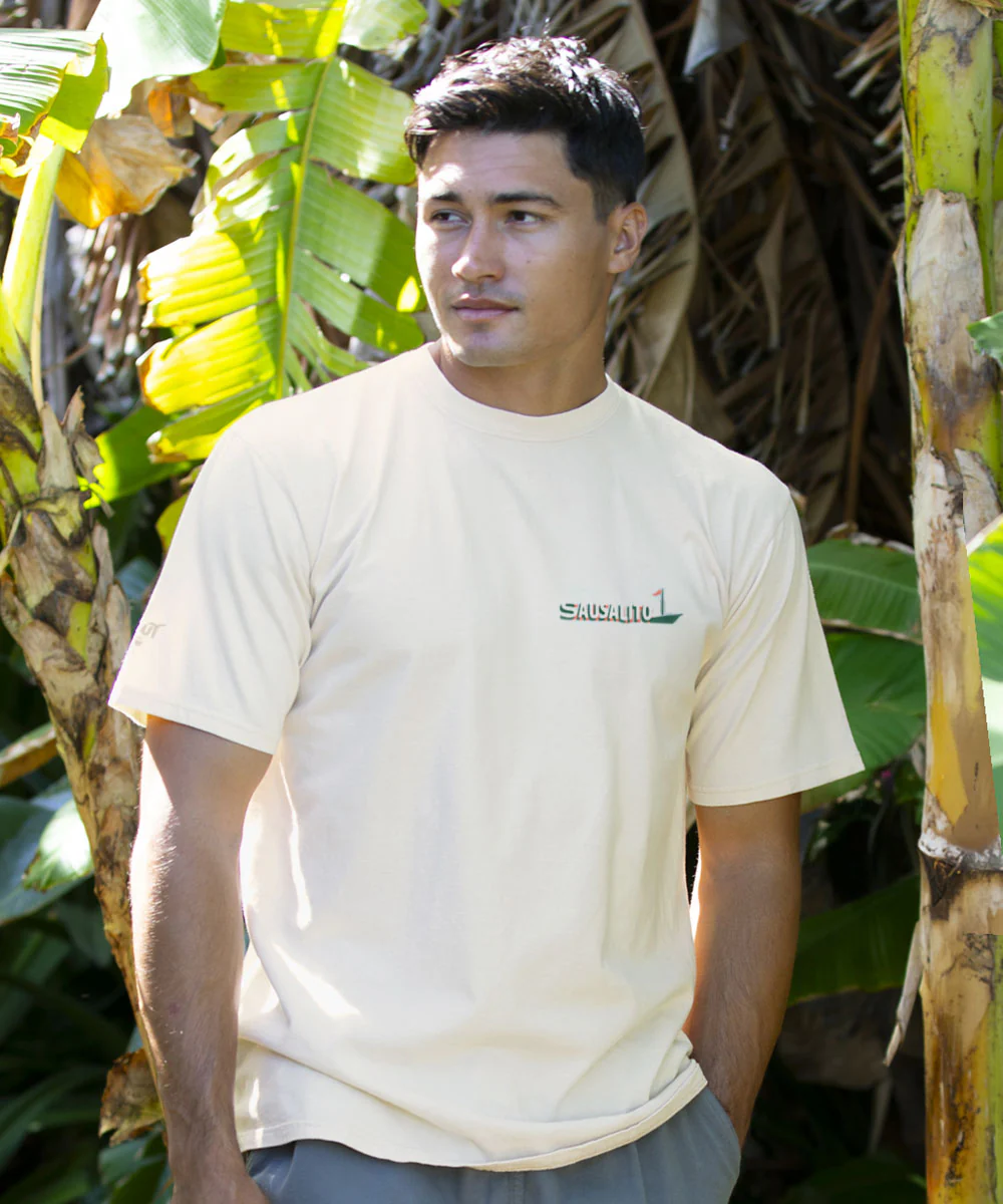 Sausalito Map - Coconut Dyed Short Sleeve Crewneck T-Shirt - Image 3