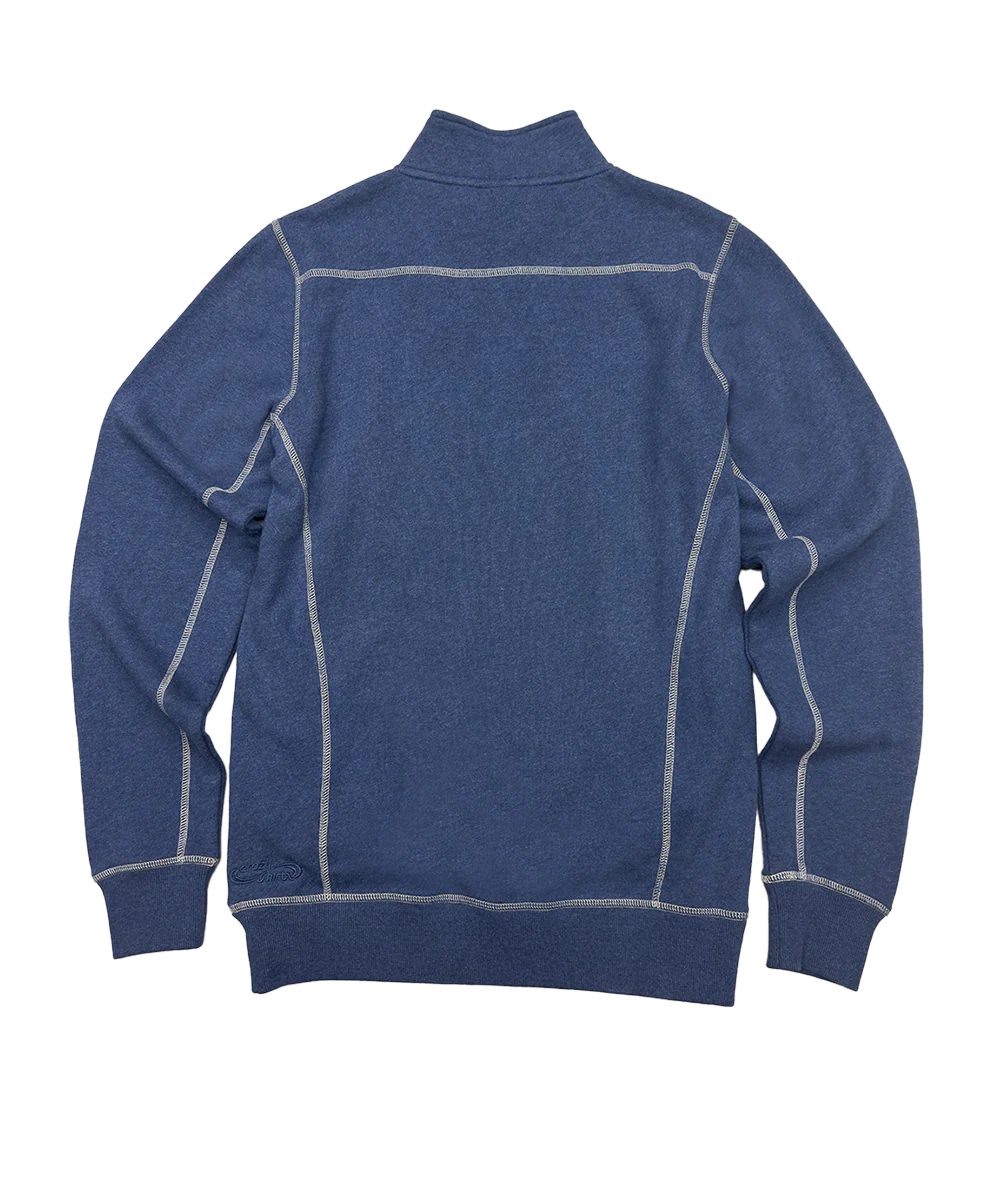 Sea Game - Blue Heather Long Sleeve Mountain Peak Pullover - Image 4